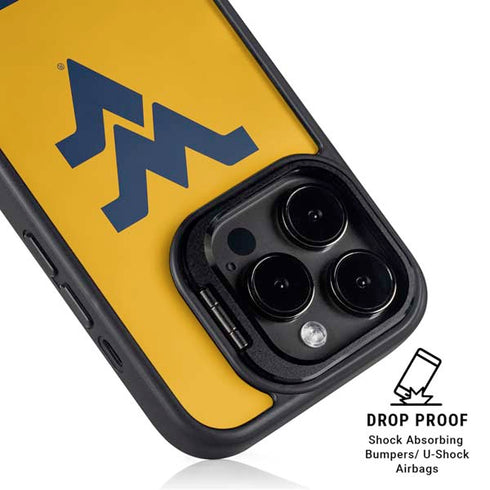 West Virginia University WV Yello split iPhone 16 Pro Kickstand Case